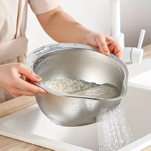 Commercial Stainless Steel Rice Strainer Bowl | Heavy Duty M