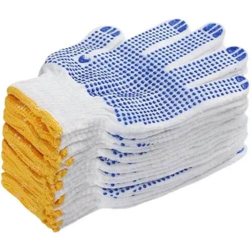 12 Pairs Work Gloves With Anti Slip Grip, PVC Dots Safety Co