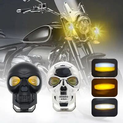 Motorcycle Skull Fog Lights Auxiliary Lights Brighter Lamp C