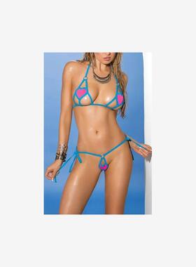 Blue&Pink Heart Micro Bikini G String  Bikinis Sexy Thong Bi