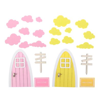 1Set 1:12 Dollhouse Miniature Door Fairy Elf Door Colorful C