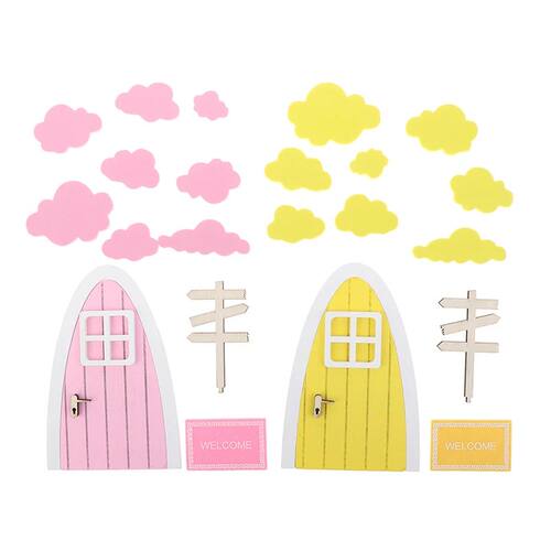 1Set 1:12 Dollhouse Miniature Door Fairy Elf Door Colorful C