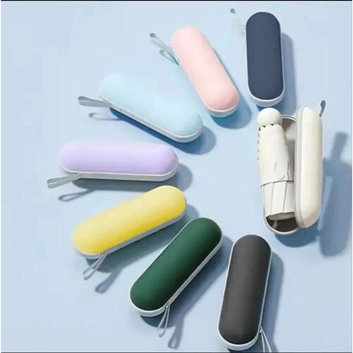 1pc Travel Umbrella With 6 Rib Reinforced  Compact Lightweig