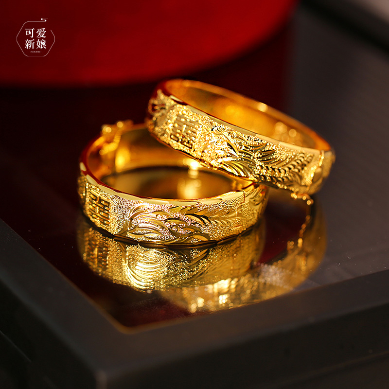 新娘中式复古轻奢金色龙凤褂手镯