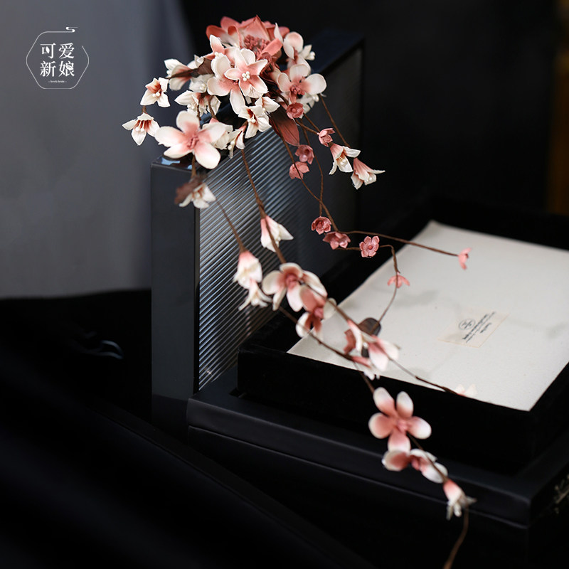 超仙甜美仿真花朵边夹发饰