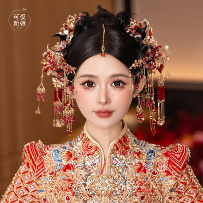 龙凤褂水凝花朵高级感新娘撞色