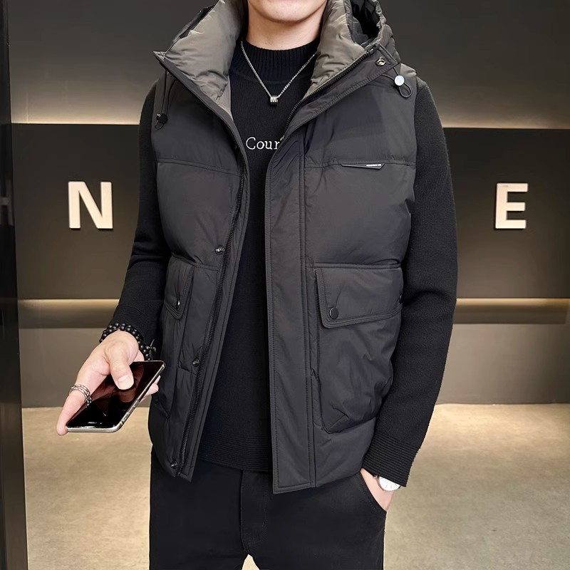 潮牌羽绒服男短款秋冬季马甲外套