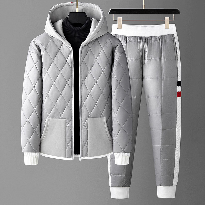 潮牌羽绒棉服套装男冬季御寒保暖