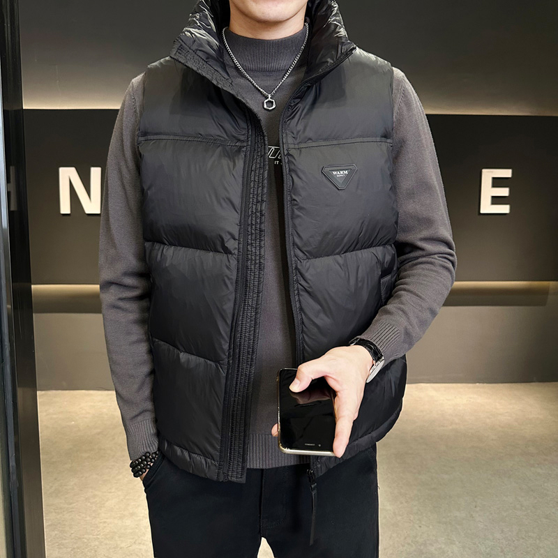 潮牌羽绒服马甲男秋冬季2025新款