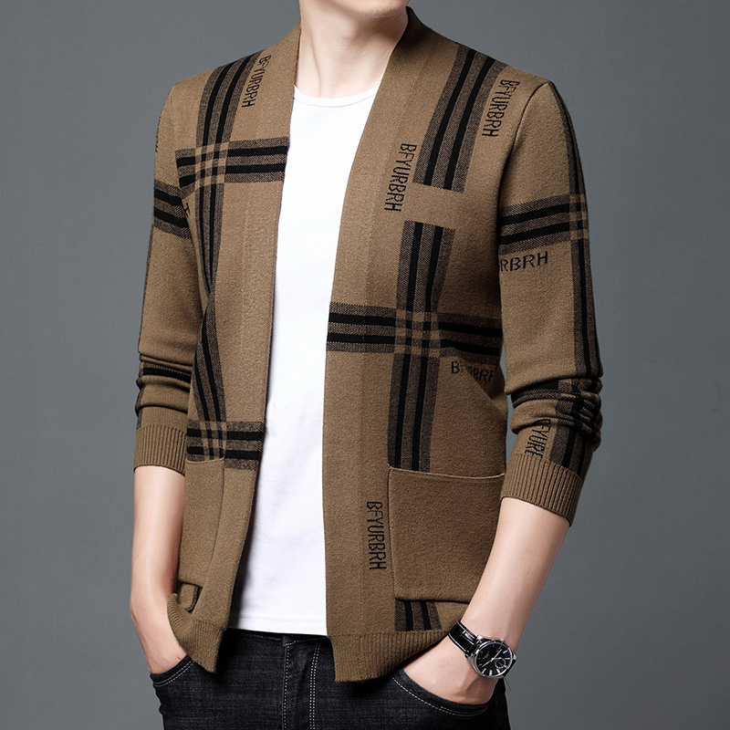 潮牌针织开衫外套男春秋