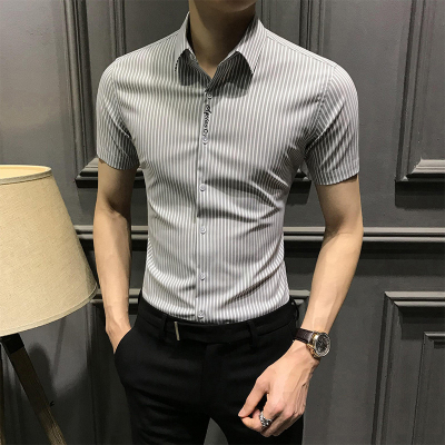 潮牌衬衫男短袖高级感夏