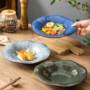 日式不规则西餐盘菜盘陶瓷家用凉拌凉皮酒菜盘子饭盘商用摆盘饭店