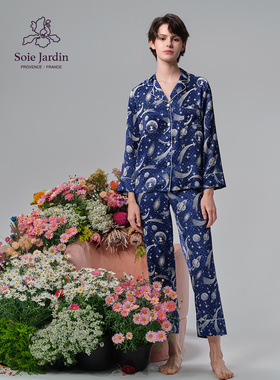 soie jardin5#星座联名王祯的幻世界真丝男女情侣丝绸睡衣家居服