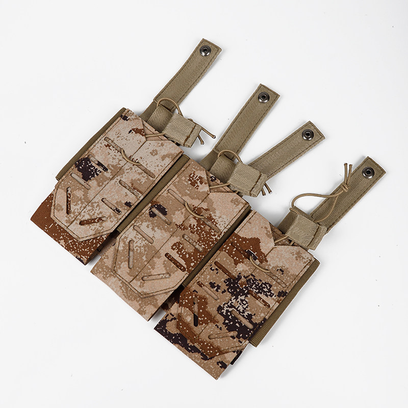 战术背心三联弹夹袋野战背心 molle附件杂物腰包M4收纳包对讲机包