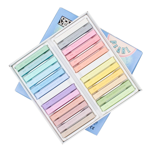 日本樱花色粉笔24色48色珠光荧光粉彩棒风景人物素描美术生专用色粉画画套装和谐粉彩专业手绘彩色颜料粉笔