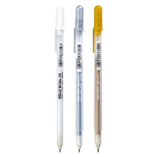 日本樱花牌高光白笔gellyroll美术素描水彩绘画手绘勾线高光笔白色笔芯白线笔学生黑底写白字黑卡纸用专笔