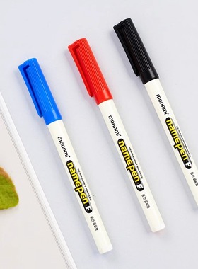 慕那美韩国进口monami油性物流办公签字记号笔NamePen-F装饰标记划线绘画笔黑色红色蓝色油性记号笔