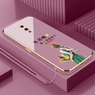 适用opporeno电镀生活嘛笑一笑reno2z手机壳新款renoz情侣高级女款个性直边硅胶软壳小众镜头全包防摔保护套