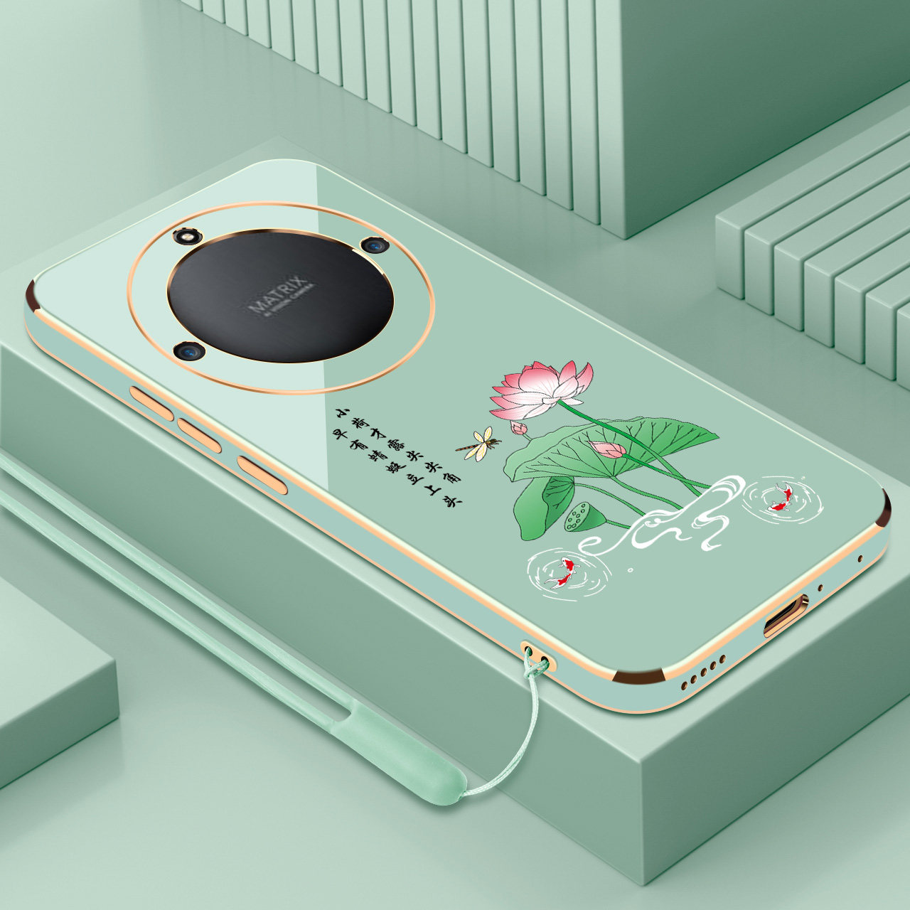 适用电镀荷花锦鲤荣耀x40手机壳x40gt竞速版新款荣耀x40i