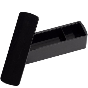 透明法人印章收纳盒单个人印章盒人名姓名扁名私章盒子方形印鉴盒黑色大号名字签名法人印章盒