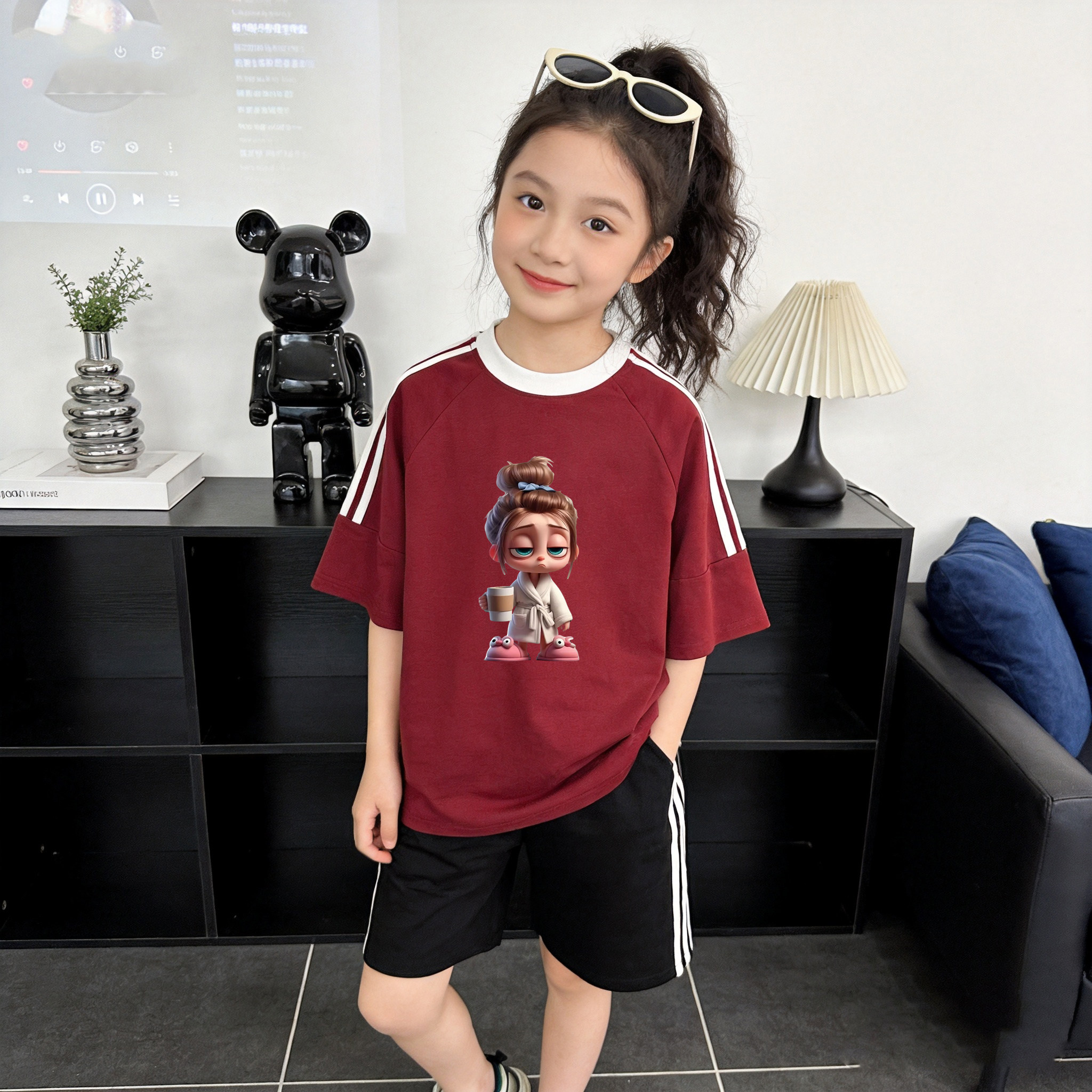 儿童短袖t恤夏季新款女孩纯棉半袖衣服女童夏装6-12岁潮款高级感