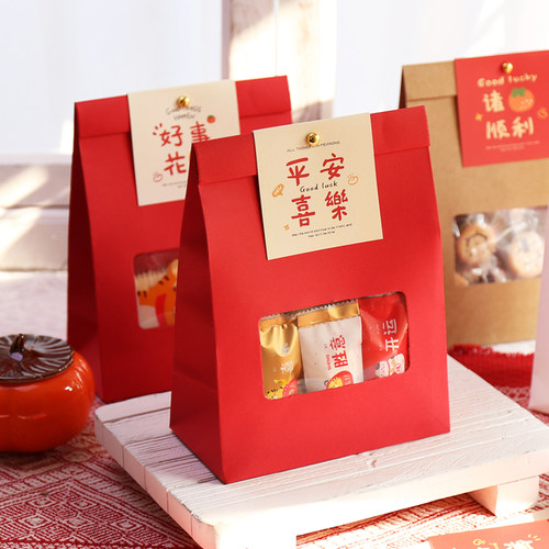 新年礼盒曲奇奶酥饼干礼袋的纸