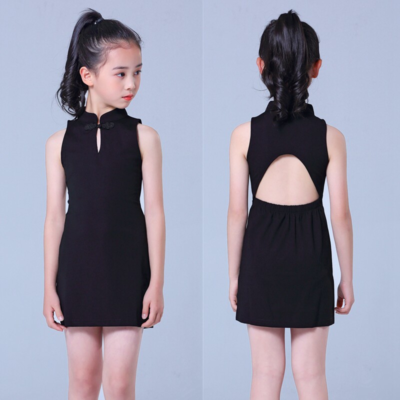 儿童形体礼仪模特走秀训练服装女童东方舞演出服t台走秀模特训练