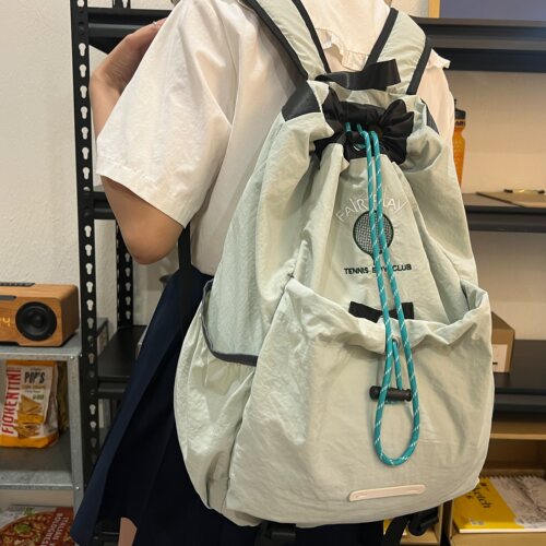 路可斯威抽绳双肩包女款轻便运动羽毛球拍收纳包休闲通勤学生背包