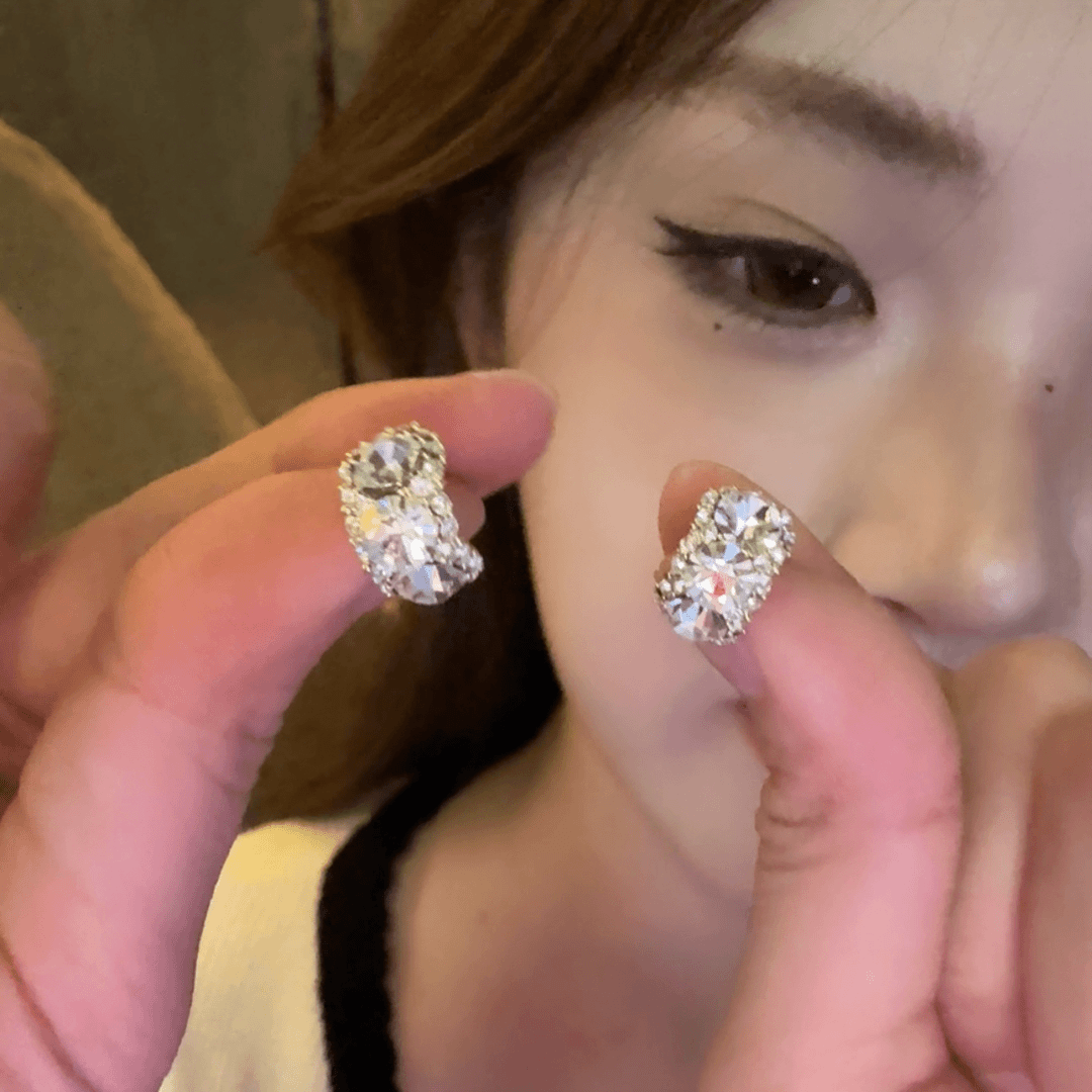 精致超闪耳钉小众设计感2026新款爆款耳圈高级感轻奢水钻耳环耳饰