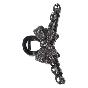 精致闪钻蝴蝶结抓夹高级感发夹女后脑勺盘发鲨鱼夹子头饰2024新款