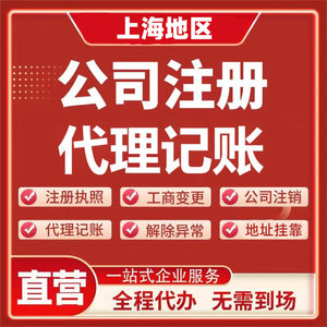 上海普陀代理记账公司注册个体电商执照代办地址挂靠普陀代理记账