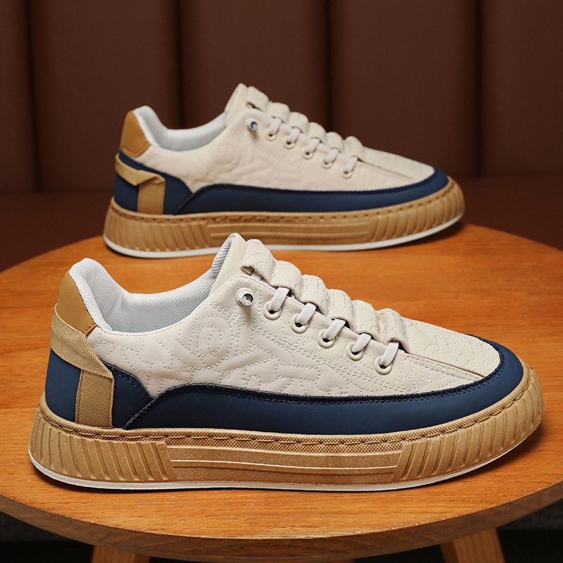 夏季男鞋新款透气帆布鞋子男潮流百搭小白鞋厚底运动鞋休闲板鞋男,女鞋,帆布鞋,淘宝优惠券,粉丝福利购,淘宝优惠卷
