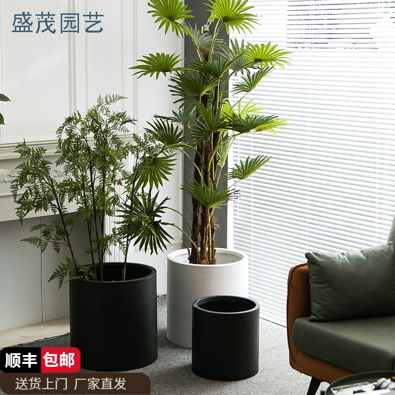 特大口径北欧镁泥圆形落地花盆