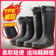 胶鞋 雨鞋 防滑成人靴子 TPE橡胶雨靴防水户外徒步水鞋 时尚 女款 日式