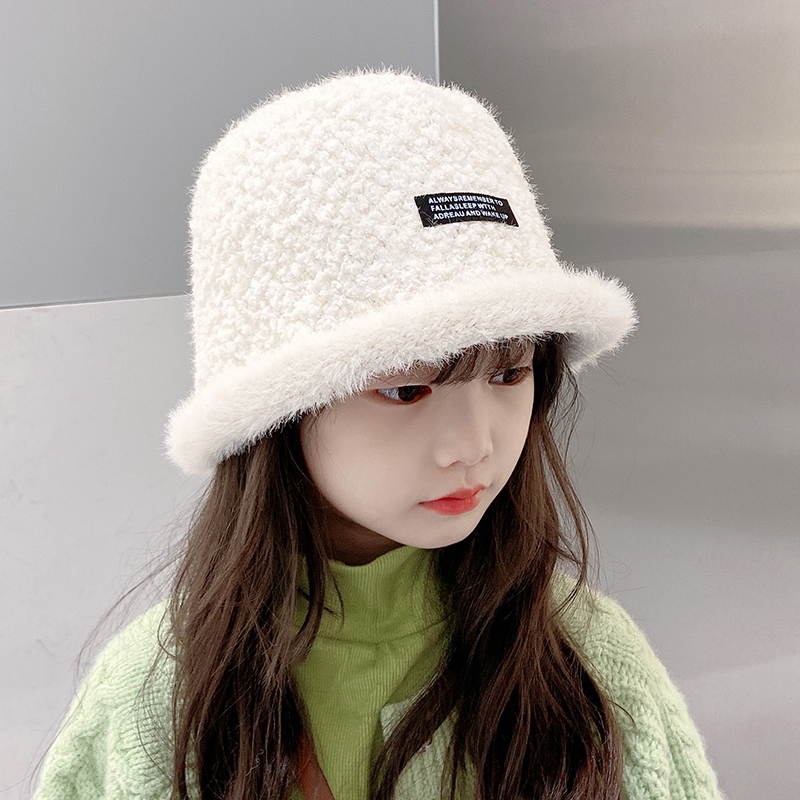 秋冬季儿童宝宝毛绒渔夫帽