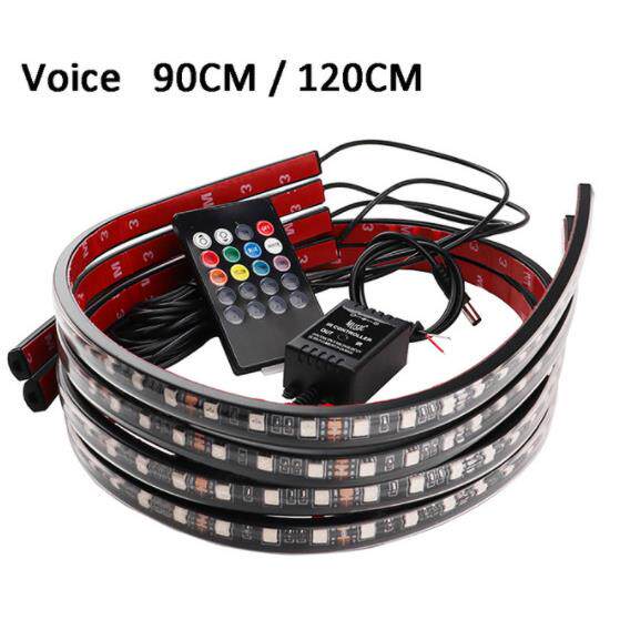 汽车LED声控氛围灯底盘灯装饰灯一拖四七彩爆闪氛围灯90*120