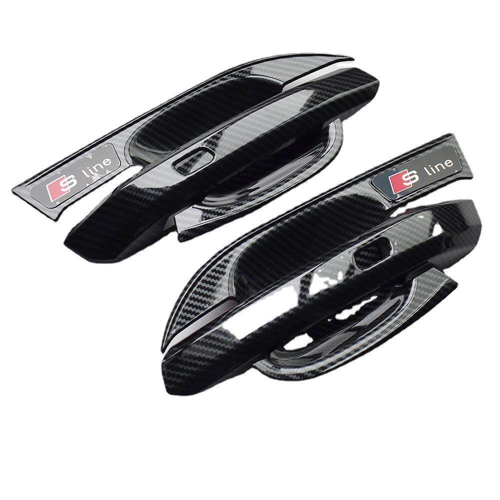 适用于17-18款新奥迪Q5L A4L A5门碗拉手碳纤纹门把手保护壳装饰