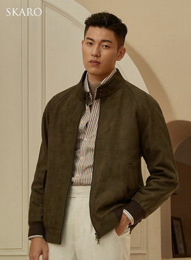 【彷麂皮绒】SKARO秋冬美式哈灵顿G9夹克外套男士皮夹克男装上衣