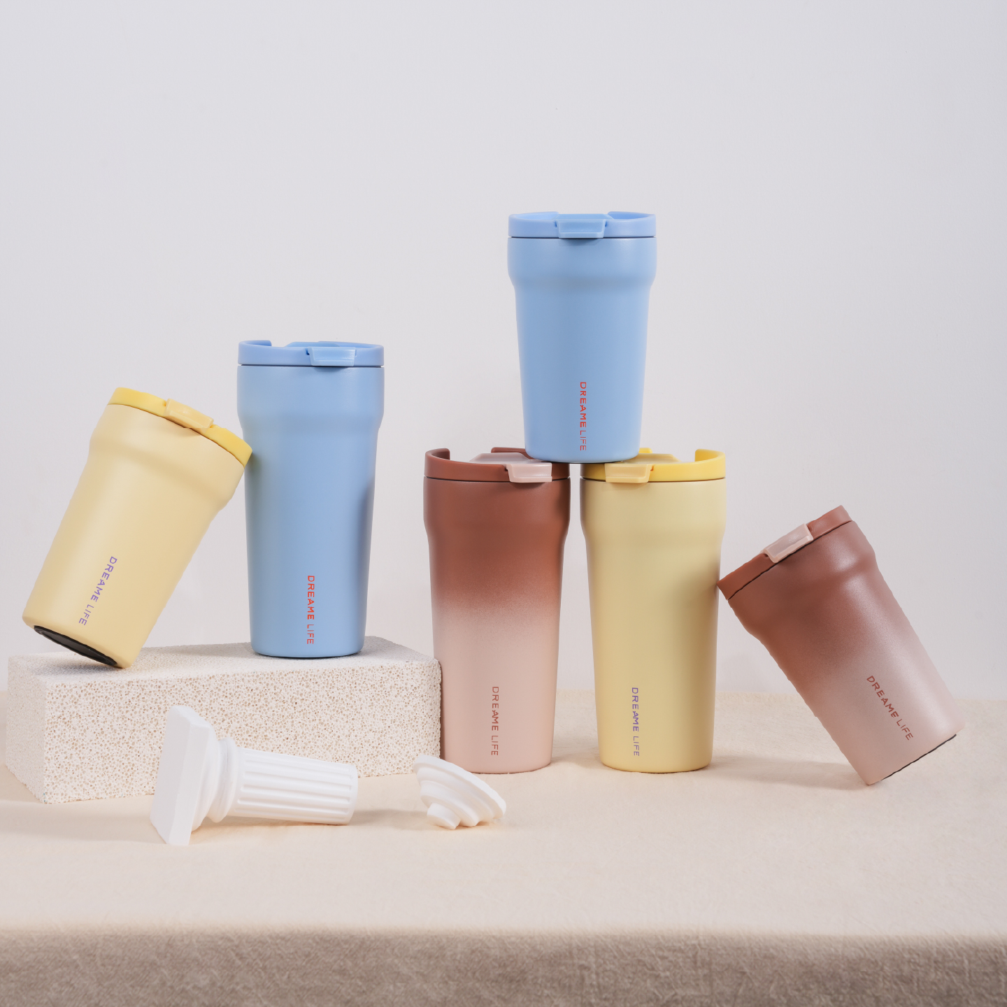 色彩系列塔塔杯不锈钢杯保温杯便携办公水杯360ML/520ML