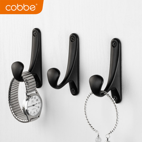 卡贝挂衣钩进门入户门墙上单钩打孔铝合金特厚挂钩承重强浴室壁挂