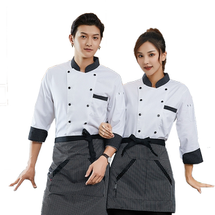 厨师工作服男女春秋装早餐店包子铺熟食餐馆饭店火锅厨房长袖制服