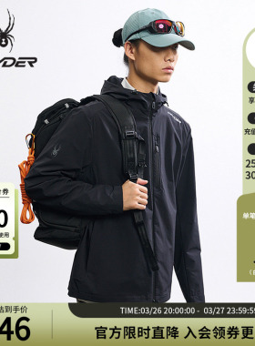 SPYDER蜘蛛秋冬男弹力登山尼舒适防泼水夹克休闲运动外套25MF107M