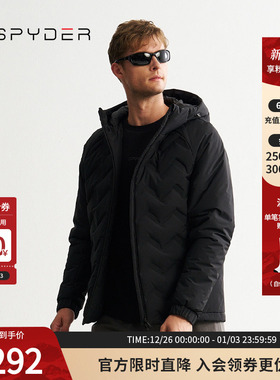 SPYDER蜘蛛秋冬男MOUNTAIN LIFE保暖舒适短款连帽羽绒服24MR225M