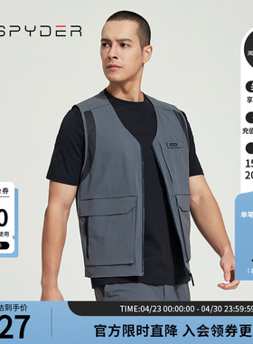 SPYDER蜘蛛春秋男SKI LIFE户外运动跑步保暖透气马甲背心24CS121M