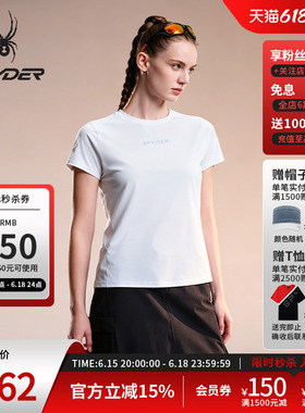 SPYDER蜘蛛春夏女TRAINING弹力透气吸湿速干圆领短袖T恤24MS424W