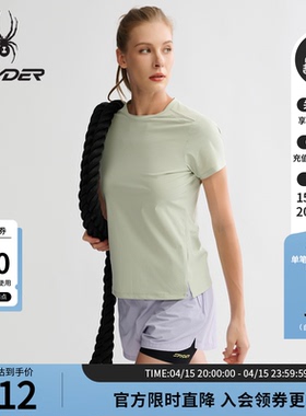 SPYDER蜘蛛春夏女TRAINING锦氨双经休闲凉感运动短袖T恤25MS464W