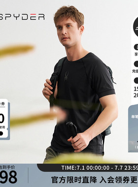 SPYDER蜘蛛春夏男TRAINING截面纱四面弹透气圆领短袖T恤24CS457M