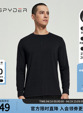 SPYDER蜘蛛春夏男TRAINING舒适运动训练纯色圆领长袖T恤24ES425M
