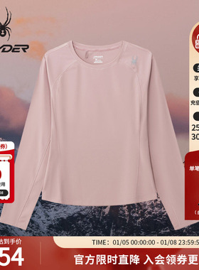 SPYDER蜘蛛春夏女子锦氨双面布料透气亲肤长袖圆领T恤02TO26121KW
