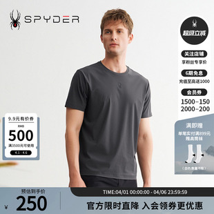 圆领T恤24ER471M SPYDER蜘蛛春夏男TRAINING简洁弹力干爽休闲短袖